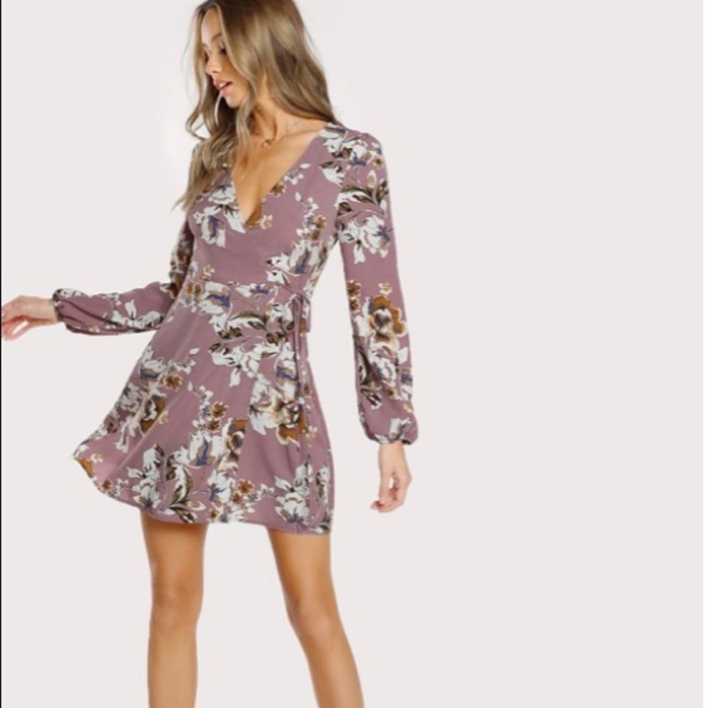 Shein Light Purple Wrap Dress - Picture 1 of 4